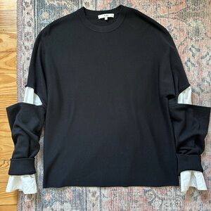Tibi Double Layer Sweater with Elbow Slit